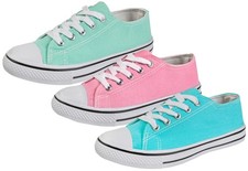 Womens Lace Up Canvas Pumps