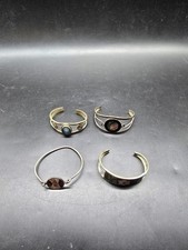 4 bracciali donna vintage abalone conchiglia firmati gioielli alpaca coppia Messico