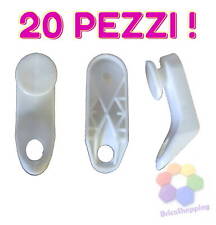 Gancio Scorrevole Per Binario Bastone Da Tenda Ricambio In Plastica 20 Pezzi