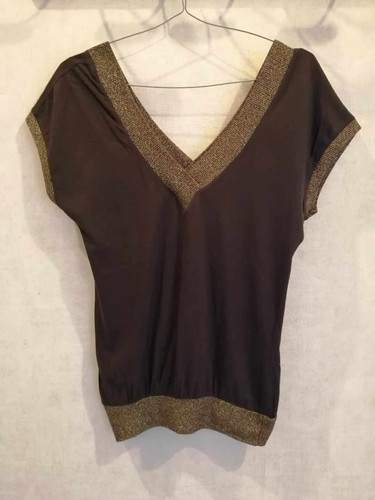 Shirt marron doré coton - t-shirt,