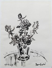 Orfeo Tamburi - opera unica originale firmata del 1969, china su carta