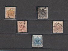 antichi stati lombardo veneto prima serie cat sass 1-2-6-9-12 carta a mano