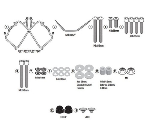 Kit coppia portavaligie - kit,
