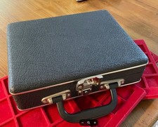 NL* VALIGETTA IN PELLE per MONETE Munzen Coins con 5 VASSOI FLOCCATO MIX 24X20X7