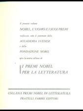 NOBEL, L'UOMO E I SUOI PREMI AA.VV. FRATELLI FABBRI 1964