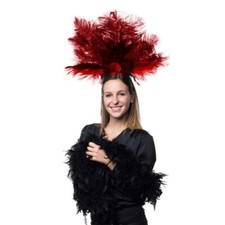 Cerchietto Con Piume Rosse