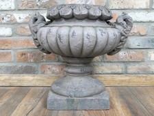 Stone grey fluted - fluted, urn