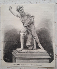 Ritaglio Giornale anno 1879 Balilla Statua in marmo di Giani Vincenzo 