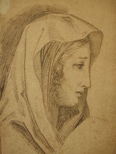 LUIGI SABATELLI 'MARIA; LA VERGINE; VOLTO DELLA VERGINE' FEDER, INCHIOSTRO, PENNA, 1819