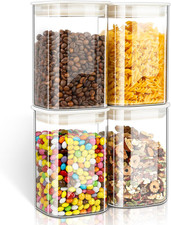 1100Ml Barattoli Vetro Con Coperchio ABS, Set Di 4 Quadrati Contenitori Vetro pe