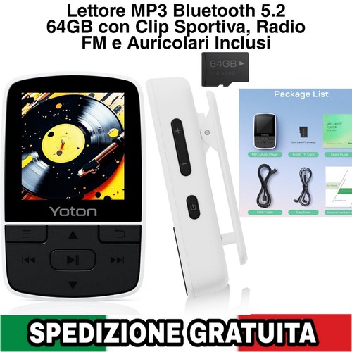 Lettore mp3 bluetooth 64gb - mp3,