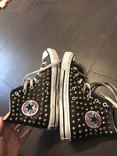 converse all star nere In Pelle Nr 37,5 Customizzate Nuove