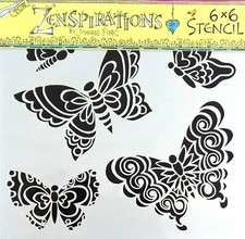 Stencil farfalla tecnica mista