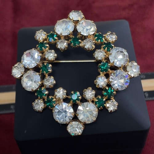 Spilla corona cristallo