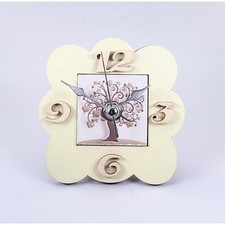 Orologio legno con piastrella