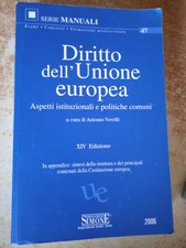 Diritto dell'Unione Europea aspetti istituzionali e politiche comuni 2006 Simone