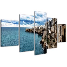 Quadri Moderni 200 x 90 cm Stampe su Tela XXL Polignano Arredamento Albergo #115