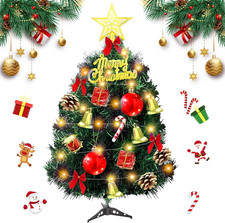 Albero Di Natale Artificiale Piccolo 30 Cm, Mini Albero Di Natale Con Catena Di 