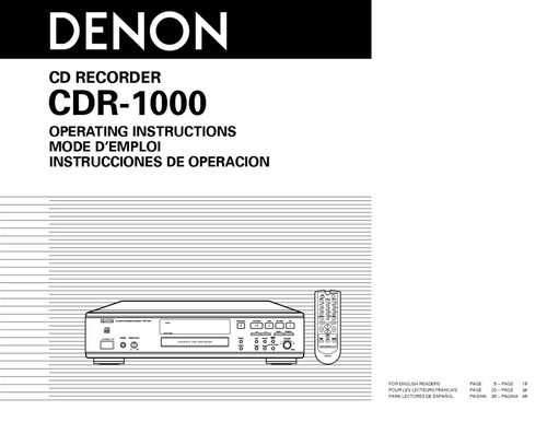 Denon cdr 1000 manuale del - cdr-1000,