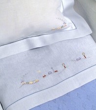 Lenzuolo Culla Ricamato a mano