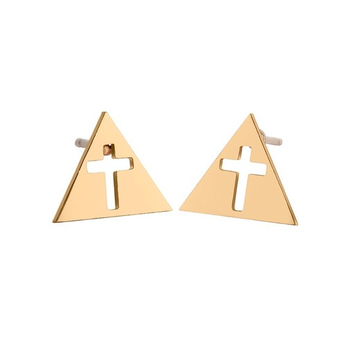 Orecchini piramide croce - , oro