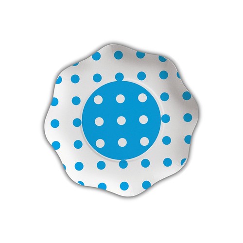 Piatti smerlati azzurro pois - piatti,