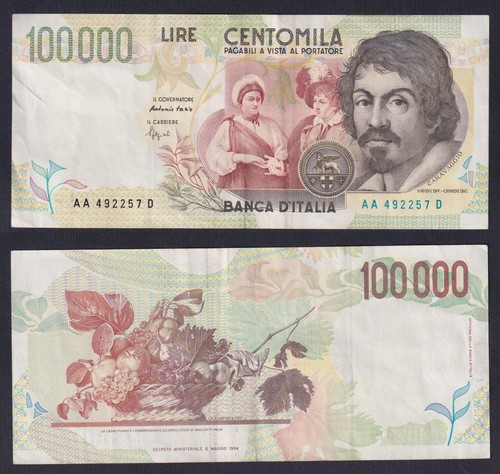 Banconota italia 100000 - italia, lire