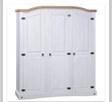 Armadio Gamma Corona Pino Messicano 3 Ante Bianco VidaXL