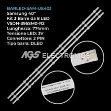 KIT 3 BARRE  DA 8 LED PER TV