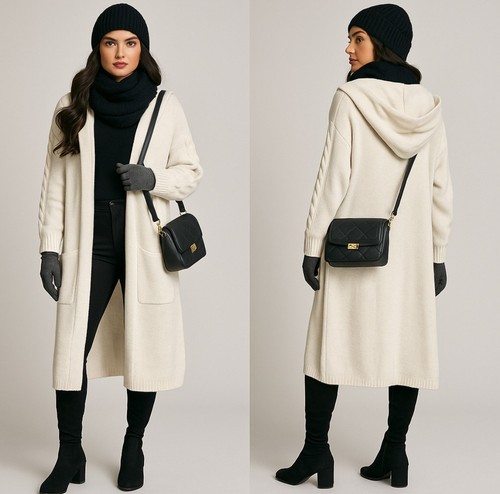 Cardigan lungo donna con - lungo,