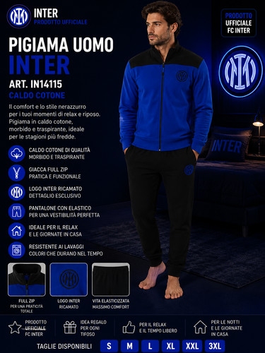 Pigiama uomo lungo pile - pigiama,