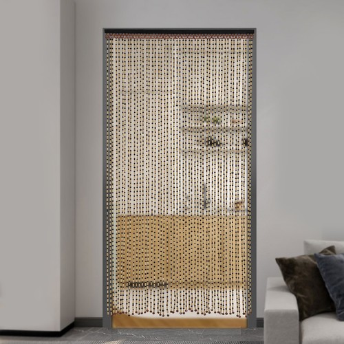 Wood beaded curtain bamboo - beaded,