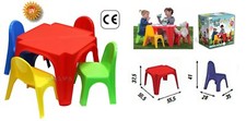TAVOLO BAMBINI CON 4 SEDIE tavolo giardino pic nic bambini in plastica colorata