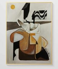 Quadri Dipinti A Mano Su Tela Astratti Moderni Marrone Oro Beige