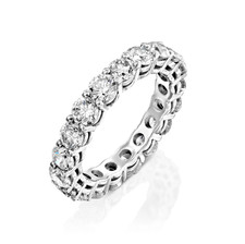 anello fedina girodito "eternity"  in oro bianco e diamanti certificato IGI