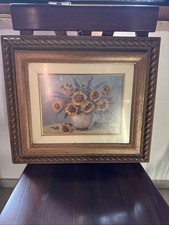 Quadro Olio Su Tela Girasoli