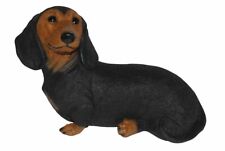 Statua Decorativa Bassotto Cucciolo Figura Cane Seduto Raccolta Castagna Resina