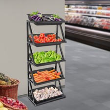 Scaffale espositore mercato vendita al dettaglio 5 livelli merchandiser frutta verdura snack cesto