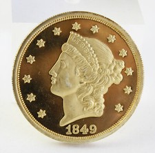 Moneta tributo 20 dollari americani "Liberty/Doppia aquila" anno 1849 in argento