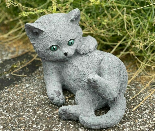 Statua pietra gatto russo - in,