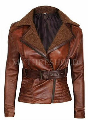 Giacca moto donna marrone - giacca,