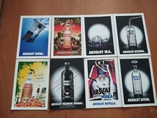 LOTTO 8 CARTOLINE ABSOLUT VODKA PROMOCARD PUBBLICITARIE