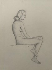 Disegno Matita Donna Seduta