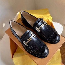 Scarpe mocassini Tod's donna pelle suola spessa nappa vera pelle colore nero