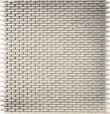 Mosaico Tegola ECO recycling vetro Brick Smalto crema glassata 140-B23C |1foglio
