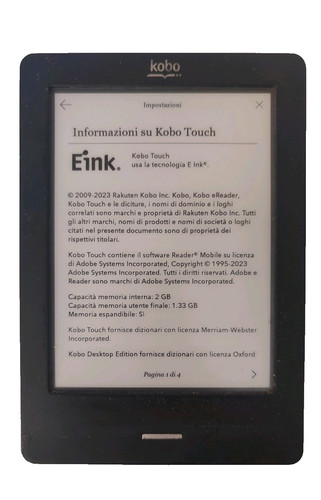 Kobo touch ebook reader - ebook, e