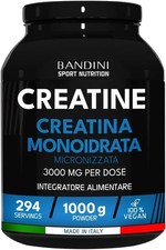 Bandini® Creatina Polvere 1kg/1000g - Creatina Monoidrata Micronizzata 100% Vega