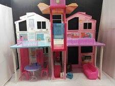BARBIE MATTEL CASA D'ESTATE MALIBÚ VALIGETTA RICHIUDIBILE Portatile Ascensore