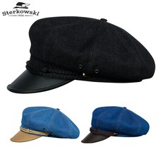 Cappello Motociclista Sterkowski HARLEY Denim Cotone Vintage Retrò Biker Blu/Nero