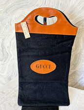 Gucci-Vintage Black Wool & Tan
